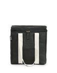 Cooler bag in black with white strap handles