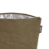 Pouch in khaki close up