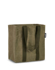 Khaki recyclable grocery bag side view