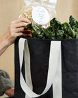 Filled reusable grocery bag