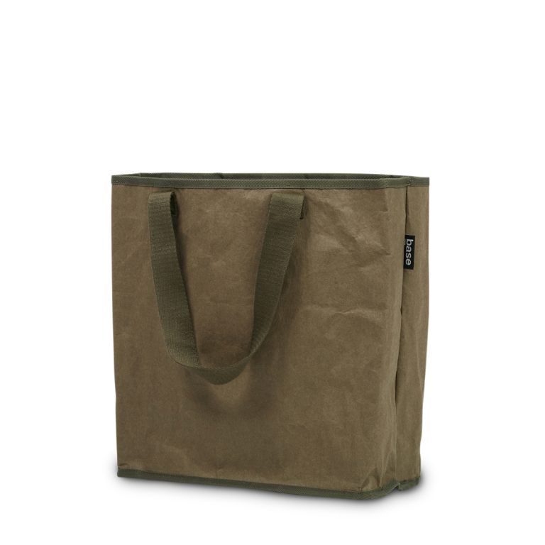 Large Khaki reusable bag side view
