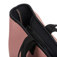 Neoprene bag in musk with double straps zipper detail