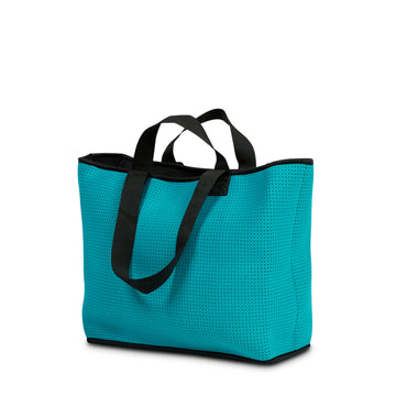Neoprene bag in teal with double straps