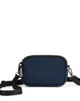 Small navy blue neoprene cross body bag